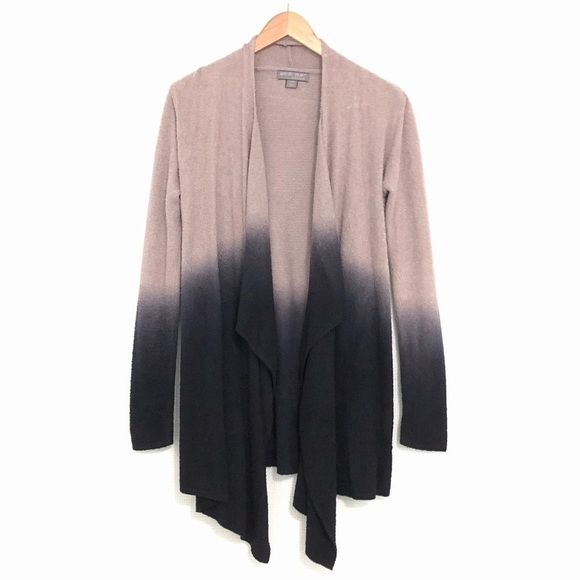 Barefoot Dreams CozyChic Lite Ombre Drape Calypso Cardigan 436 Grey Black  S/M - Picture 3 of 10